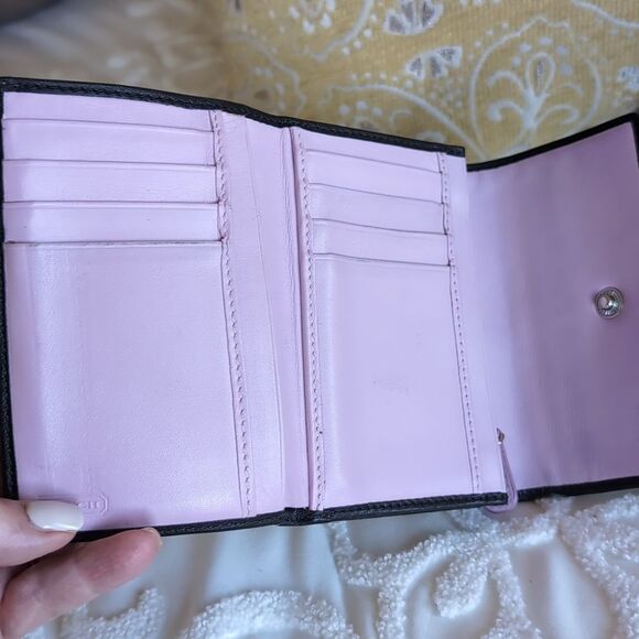 COACH Classic Trifold Wallet🖤 Black & Lavender - Picture 6 of 15